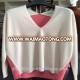 Two color blocked deep V-neck cashmere sweater