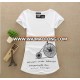 Fashion newest long t shirts arc-shaped extended plain white t shirt