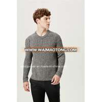 Half  Fishmen  Rib  Round Neck Knit Men Sweater